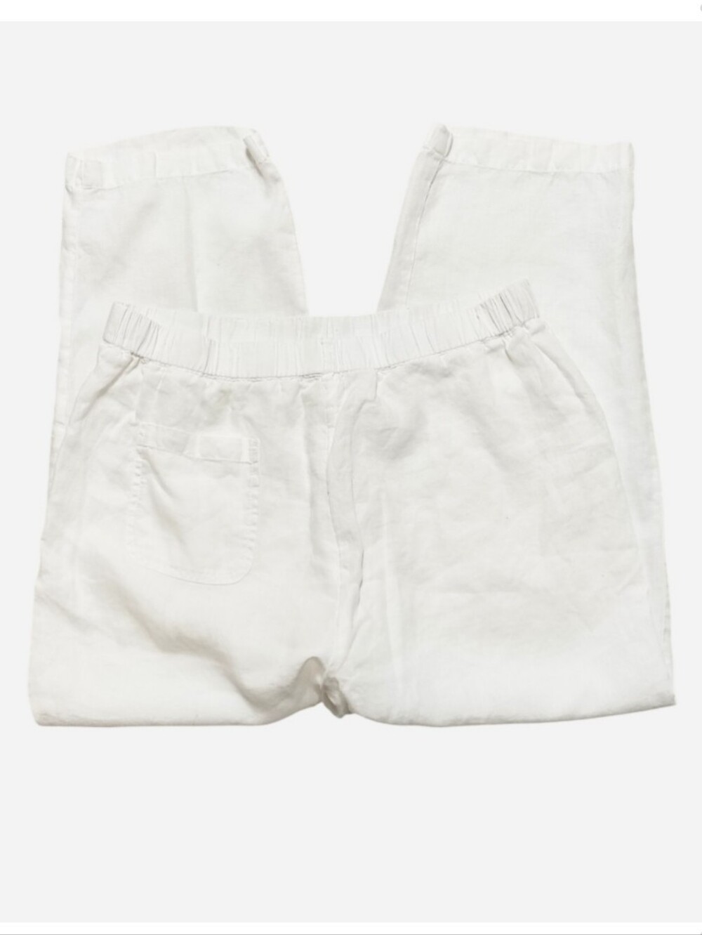 Quince White 100% European Linen Pants Women's Large Relaxed Lagenlook Coastal - Picture 5 of 10